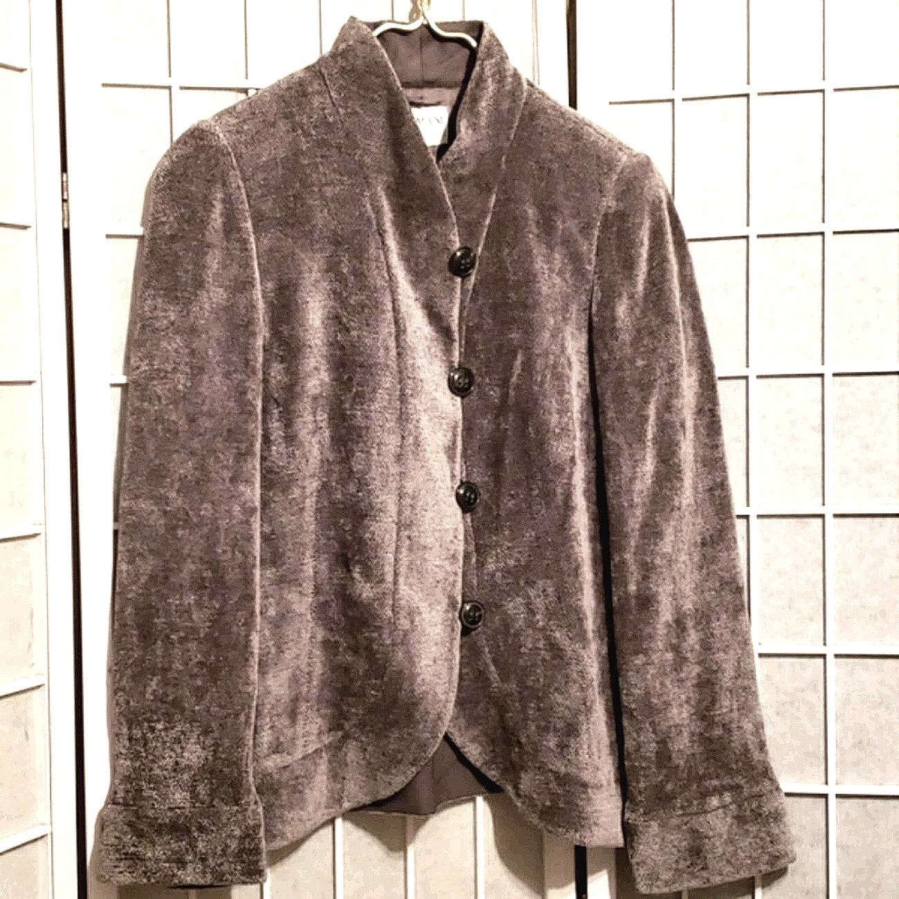 Armani Collezioni Grey Velvet Jacket Sz 8